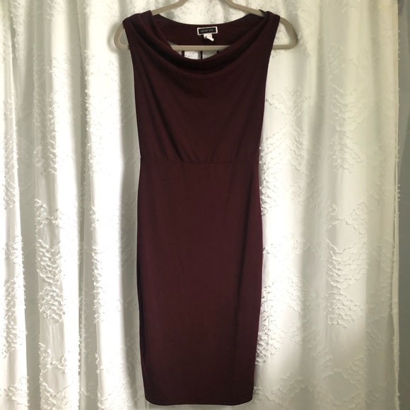 2/$25 Boatneck Wine Cocktail Dress With Open Back - Picture 1 of 6